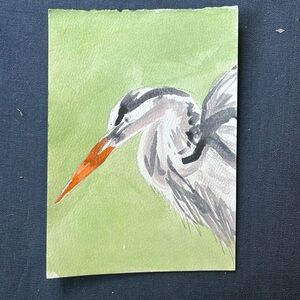 bird watercolor, original art, sale, home decor, crane